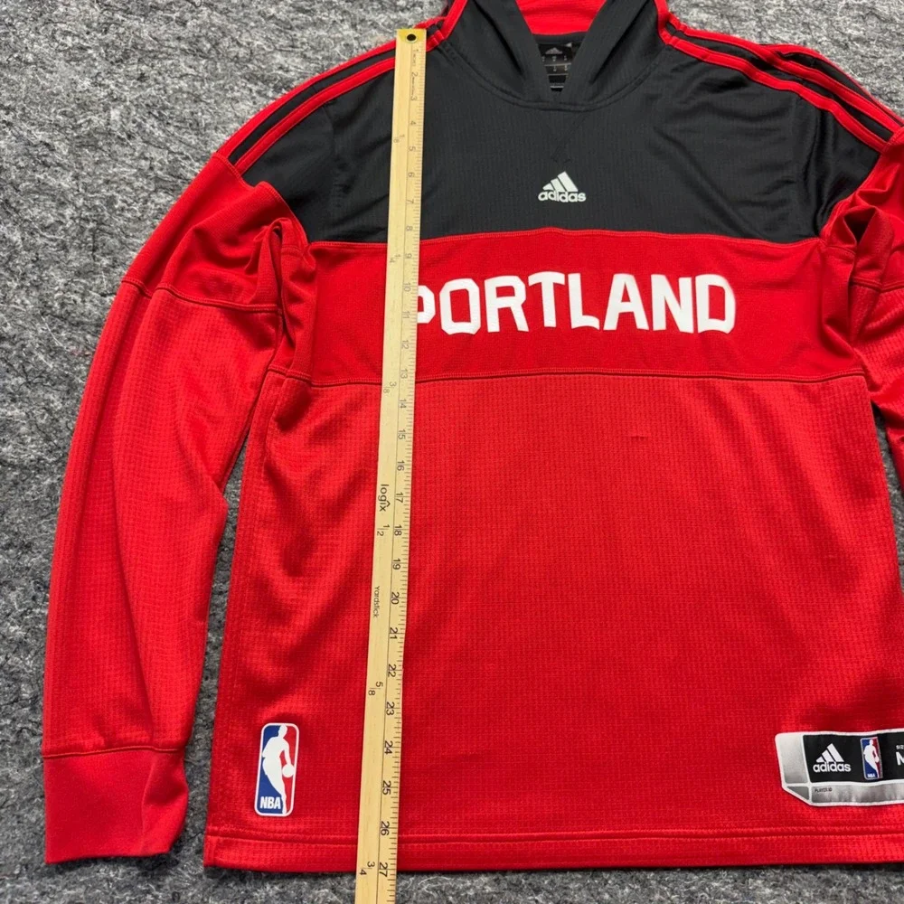 Adidas Portland Trail Blazers NBA On-Court Warm Up Hoodie Red Black Mens Medium